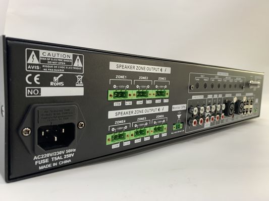 6*120W 음성 매트릭스 증폭기 6 채널 확성기는 70dB S/ 엔 비율에서 설정했습니다