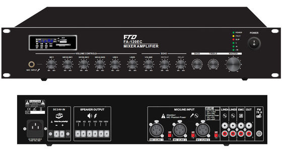 호텔 BGM을 위한 OEM 로에스 확성기 증폭기 120W Amp 다용도 연결