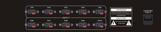 100V 70V 10 채널 확성기 증폭기 모니터 패널 65dB SPL 출력